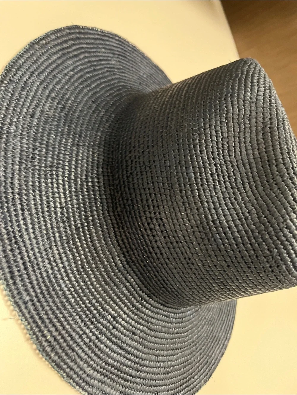 Nataliya Nova Luxury Wide-Brim Woven Straw Luisa Hat - Navy w/ bands